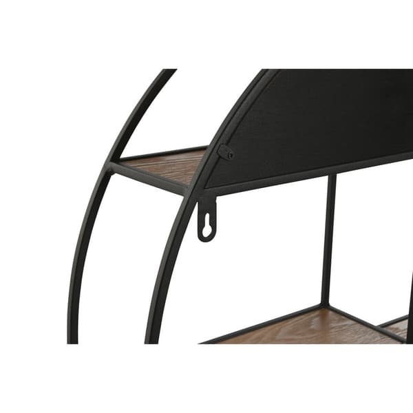 Bokhylla Home ESPRIT Svart Naturell Metall Trä MDF 60 x 12 x 60 cm Vägg