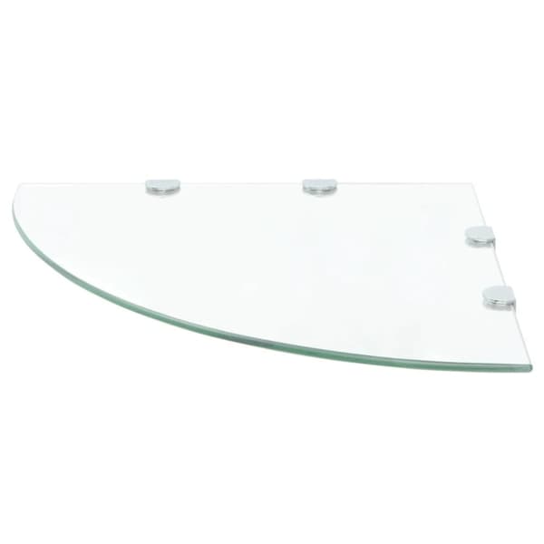 Hörnhylla glas med förkromade hyllkonsoler genomskinlig 45x45cm