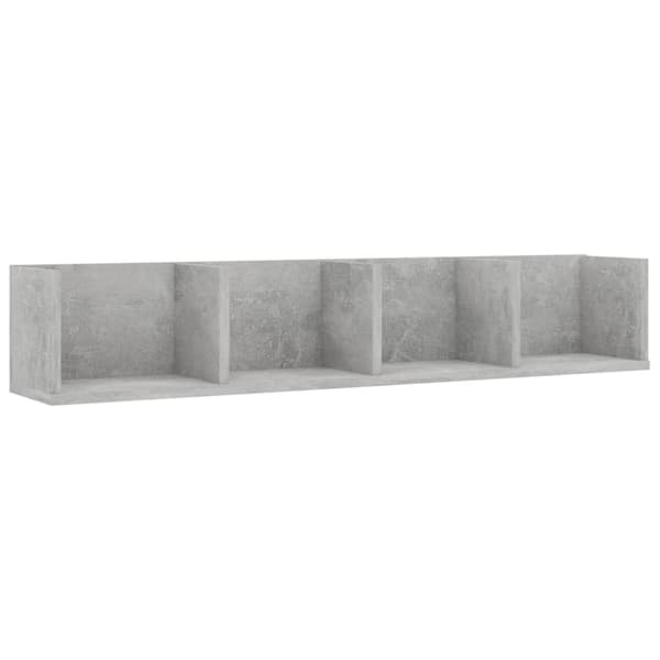 CD-hylla betonggrå 100x18x18 cm konstruerat trä
