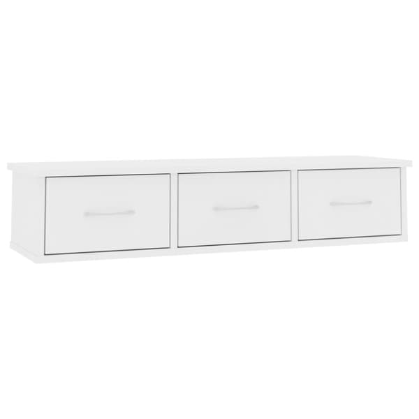 Väggmonterade lådor vit 88x26x18,5 cm konstruerat trä