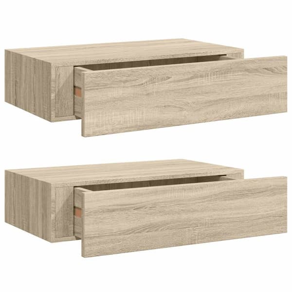 Väggmonterade lådor ek 2 st 40x23,5x10 cm MDF