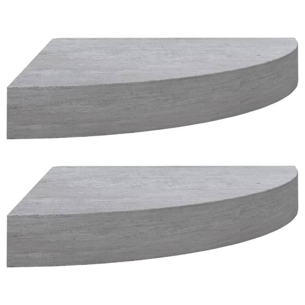 Svävande hörnhyllor 2 st betonggrå 25x25x3,8 cm MDF