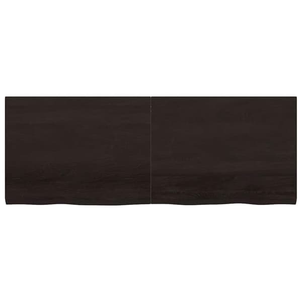 Vägghylla mörkbrun 160x60x(2-4) cm behandlad massiv ek