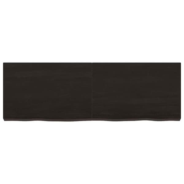 Vägghylla mörkbrun 120x40x(2-6) cm behandlad massiv ek