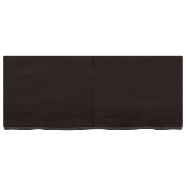 Vägghylla mörkbrun 120x50x(2-6) cm behandlad massiv ek