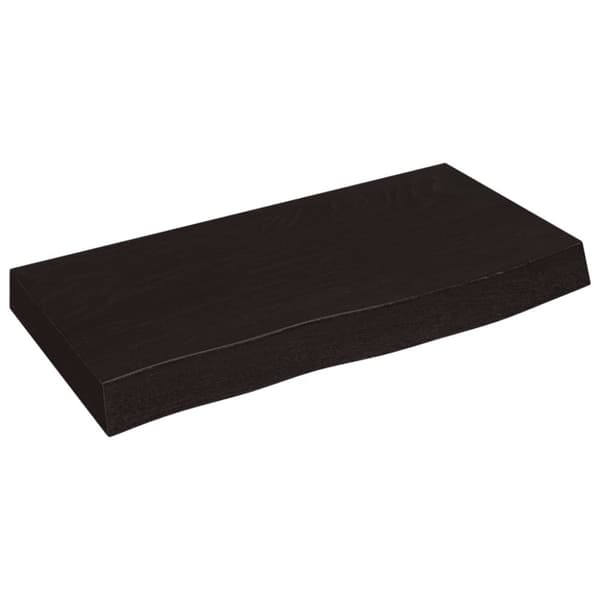 Vägghylla mörkbrun 60x30x(2-6) cm behandlad massiv ek