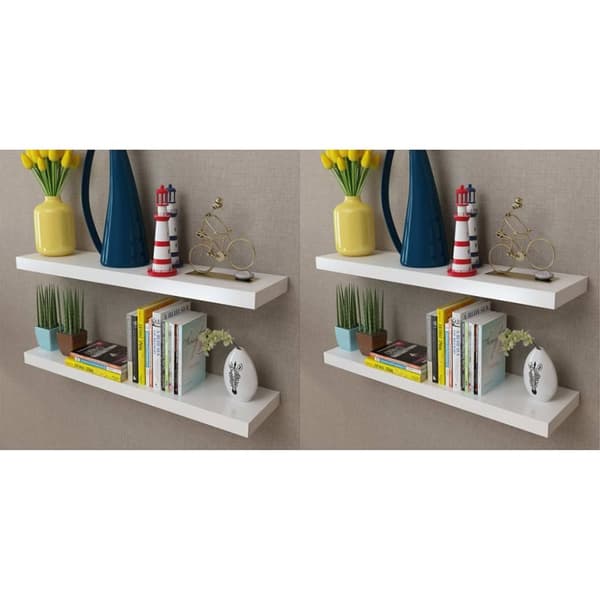 Vägghyllor 4 st 80 cm vit