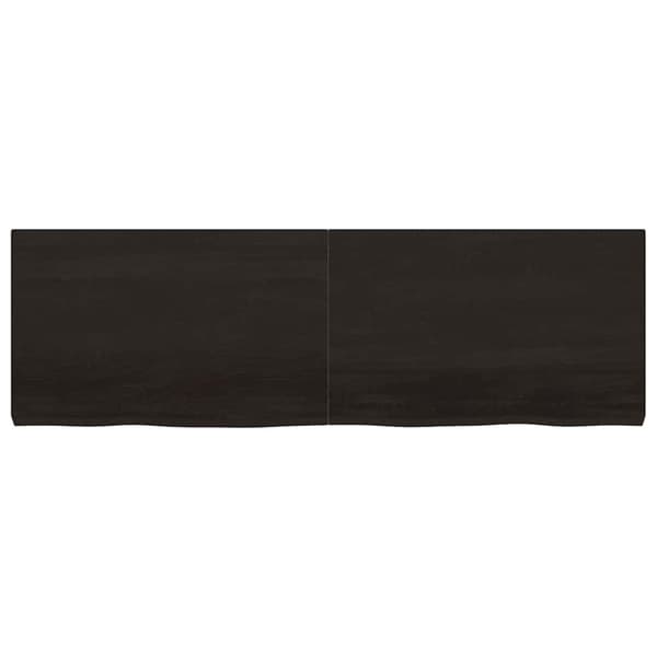 Vägghylla mörkbrun 160x50x(2-6) cm behandlad massiv ek