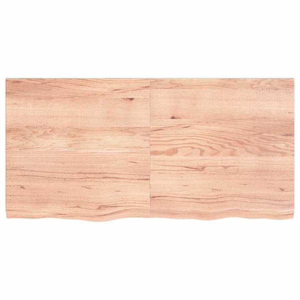 Vägghylla ljusbrun 120x60x(2-4) cm behandlad massiv ek