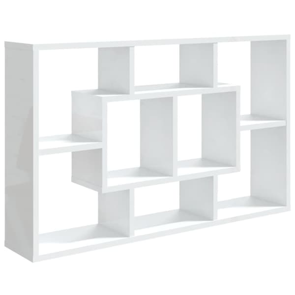 Vägghylla högglans vit 85x16x52,5 cm konstruerat trä
