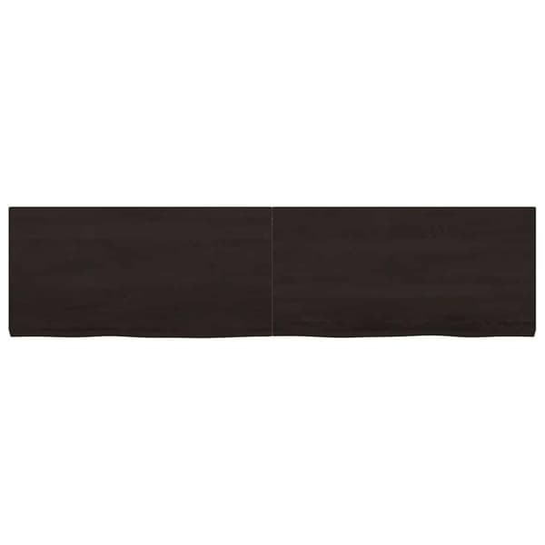 Vägghylla mörkbrun 160x40x(2-4) cm behandlad massiv ek
