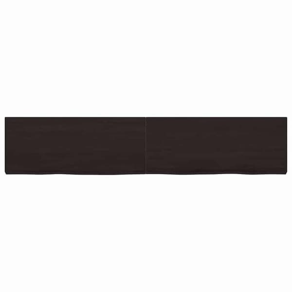 Vägghylla mörkbrun 200x40x(2-6) cm behandlad massiv ek