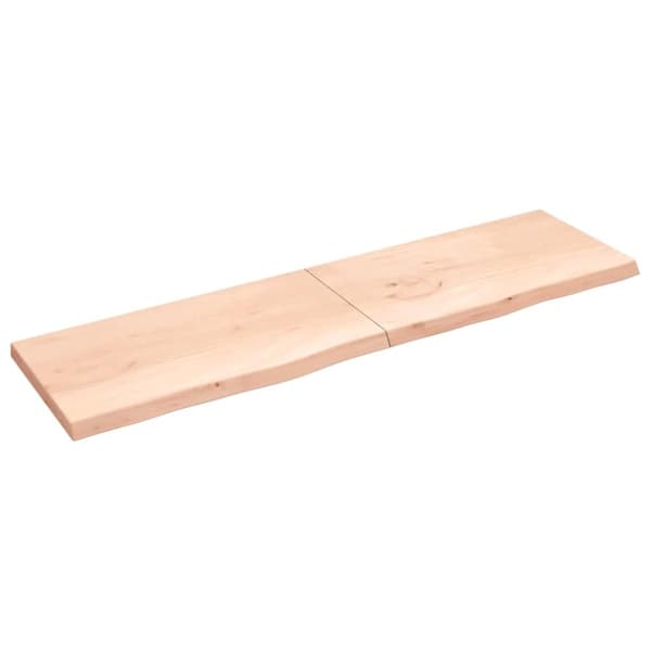 Hyllplan 220x60x(2-6) cm obehandlad massiv ek