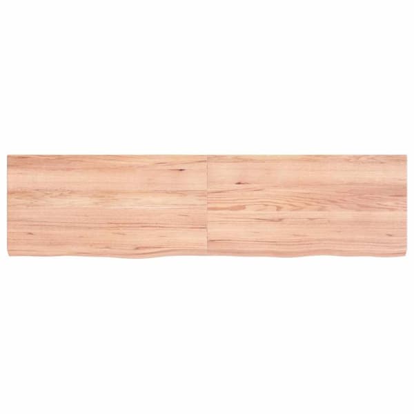 Vägghylla ljusbrun 120x30x(2-4) cm behandlad massiv ek