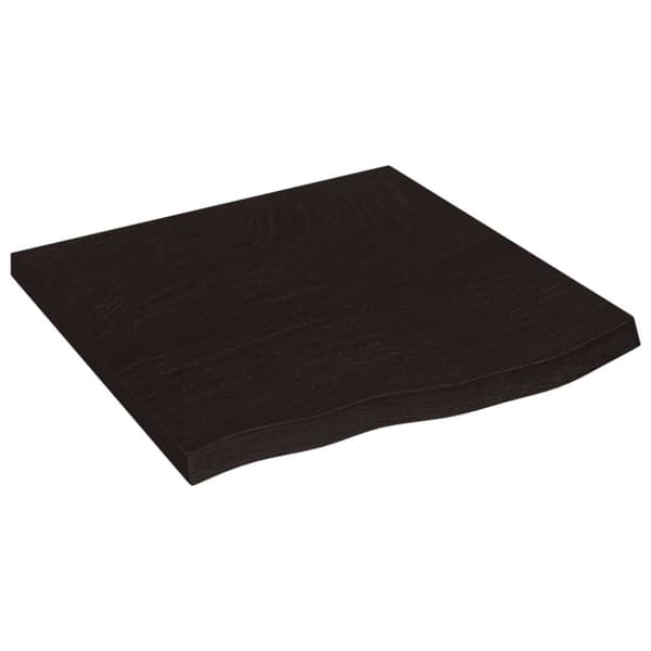 Vägghylla mörkbrun 60x60x(2-4) cm behandlad massiv ek