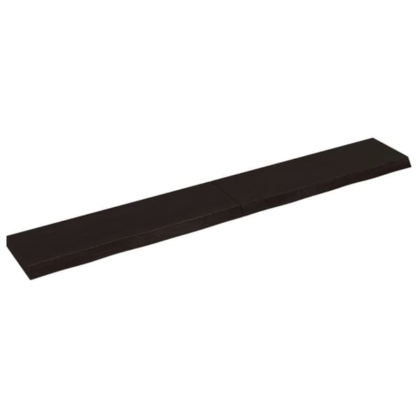 Vägghylla mörkbrun 200x30x(2-6) cm behandlad massiv ek