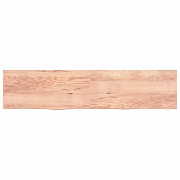 Vägghylla ljusbrun 220x50x(2-4) cm behandlad massiv ek