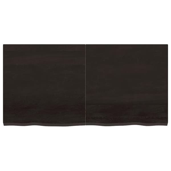 Vägghylla mörkbrun 120x60x(2-4) cm behandlad massiv ek
