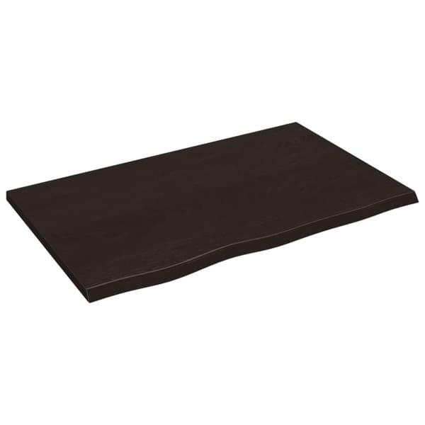 Vägghylla mörkbrun 80x50x2 cm behandlad massiv ek
