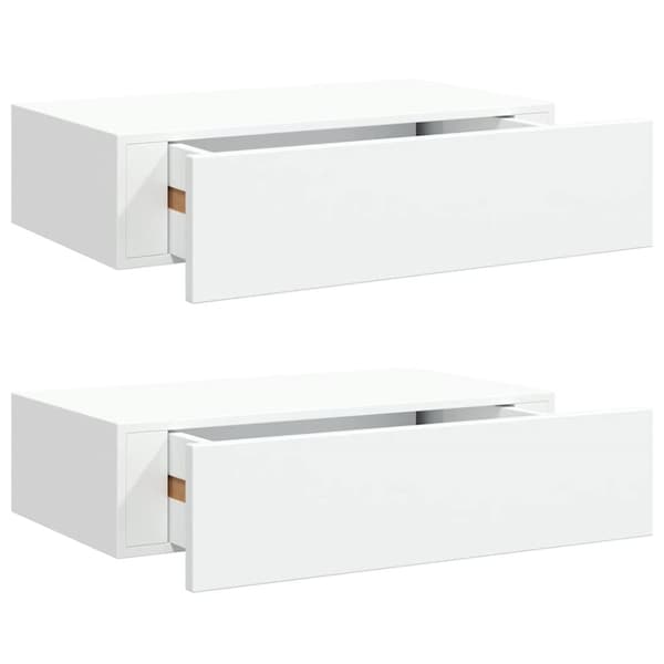 Väggmonterad låda 2 st vit 40x23,5x10 cm MDF