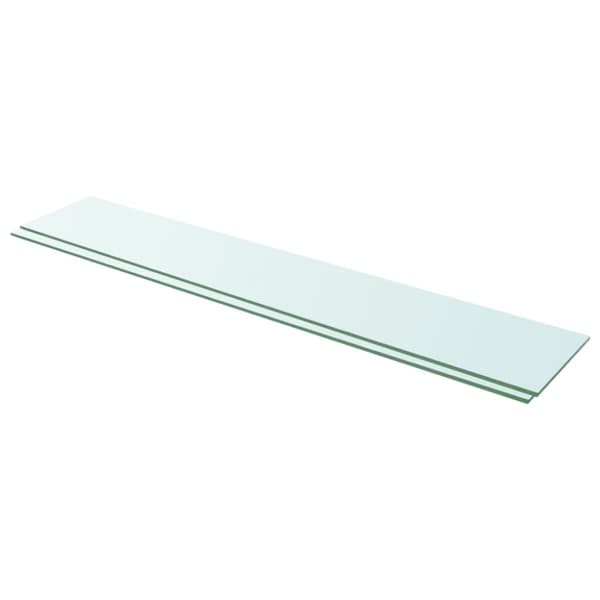 Hyllplan 2 st glas genomskinlig 110x20 cm