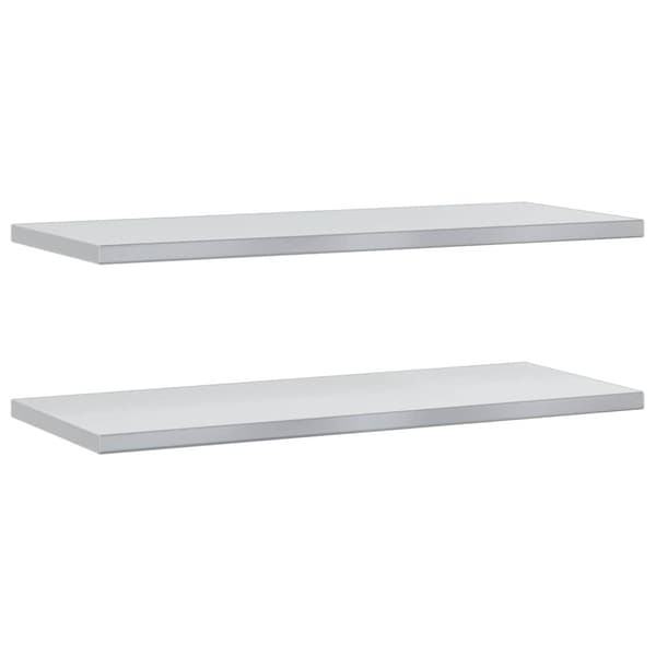 Vägghyllor 2 st 100x40x3 cm silver rostfritt stål