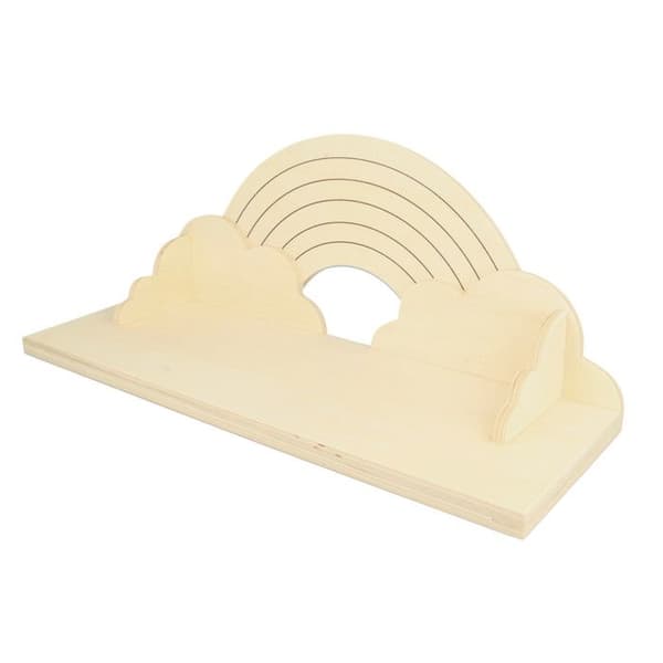 Vägghylla - ARTEMIO - Regnbåge 40cm - Beige - Trälook - Modernt