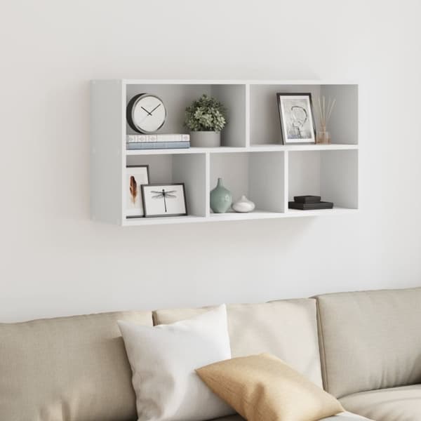 væghylde 100x25x50 cm konstrueret træ hvid