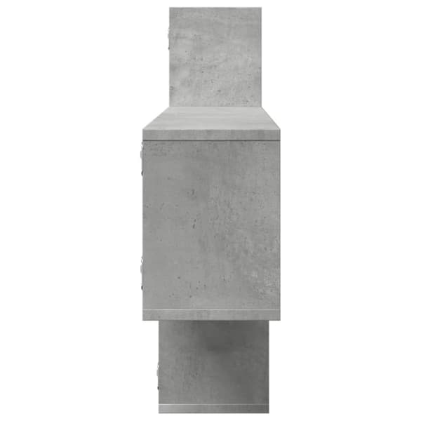 væghylde 167,5x18x68 cm konstrueret træ betongrå