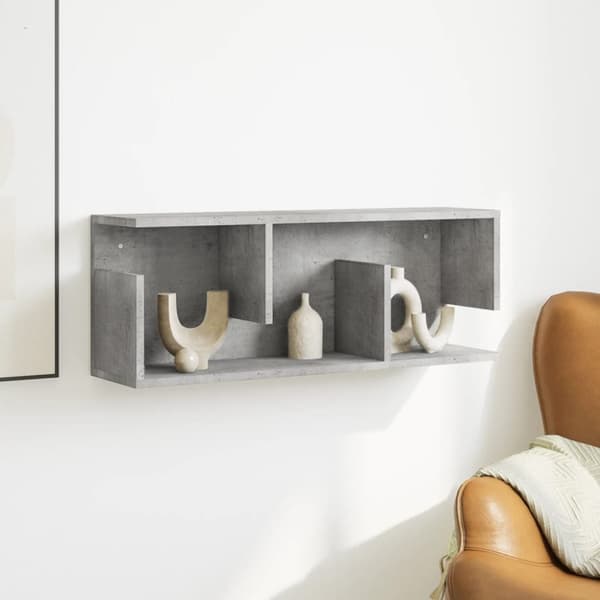 Seinäkaappi 80x20x30 cm betoninharmaa tekninen puu