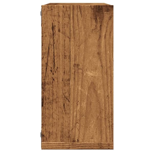 Vägghylla kubformad 4 st åldrat trä 30x15x30 cm konstruerat trä