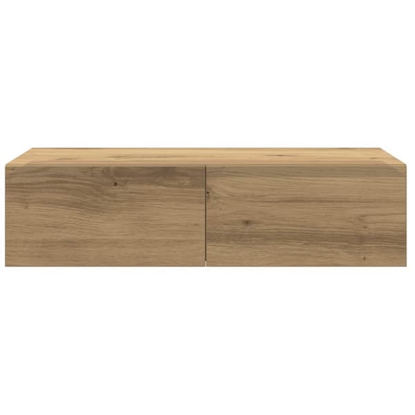 Vägghylla med lådor ek 60x26,5x15 cm konstruerat trä
