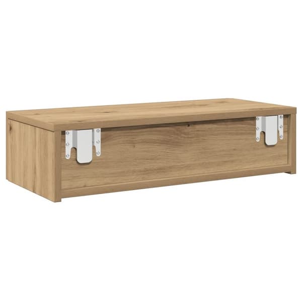 Vägghylla med lådor ek 60x26,5x15 cm konstruerat trä