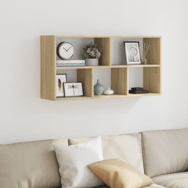 Vägghylla sonoma-ek 100x25x50 cm konstruerat trä