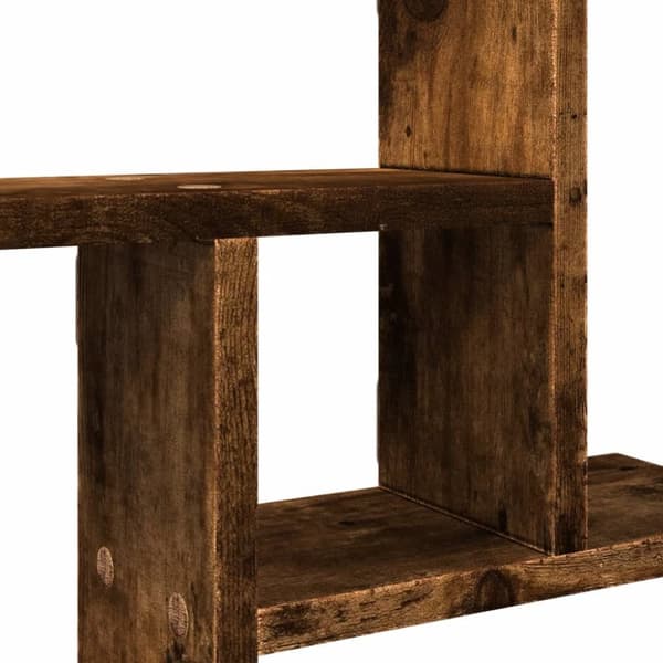 Vägghyllor 2 st rökfärgad ek 38x12x38 cm konstruerat trä