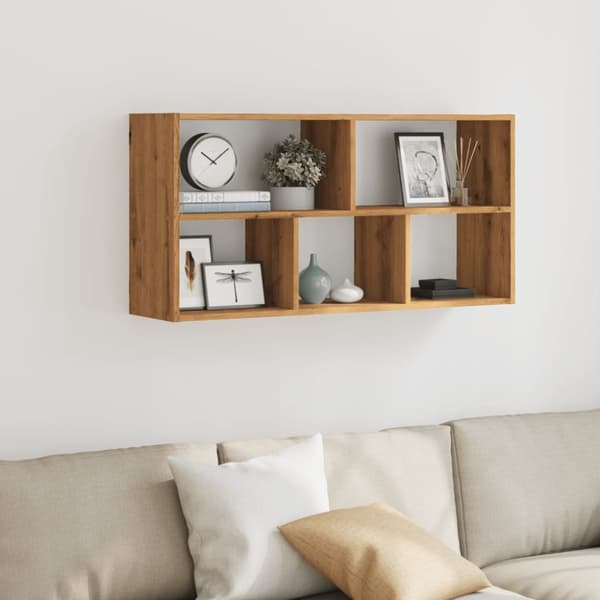 væghylde 100x25x50 cm konstrueret træ sort egetræsfarve