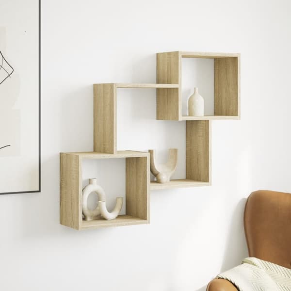 vægskab 78x18x71 cm konstrueret træ sonoma-eg