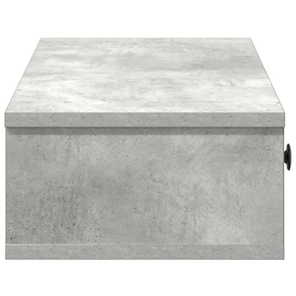 Seinähylly laatikoilla Betoninharmaa 60x25x15 cm