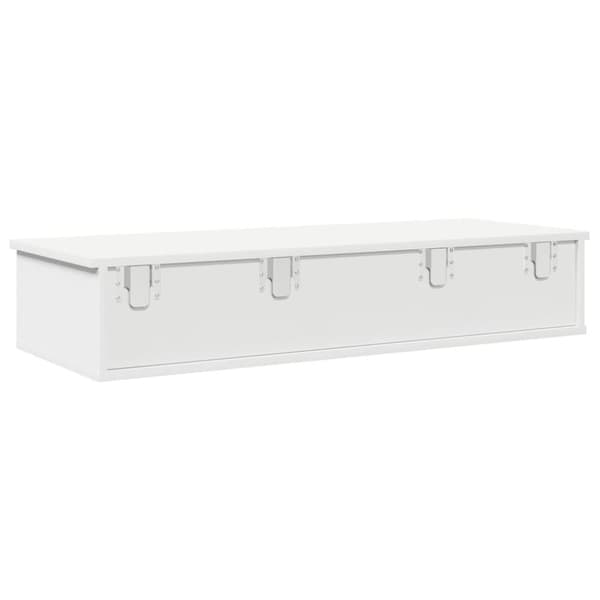 væghylde med skuffer 100x37,5x19 cm konstrueret træ hvid