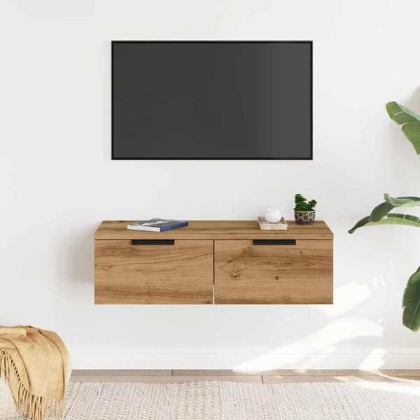 vægskab 68x30x20 cm konstrueret træ antikt eg