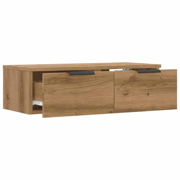 vægskab 68x30x20 cm konstrueret træ antikt eg