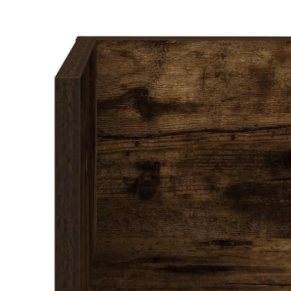 væghylder 2 stk. 100x16,5x16,5 cm konstrueret træ røget egetræ