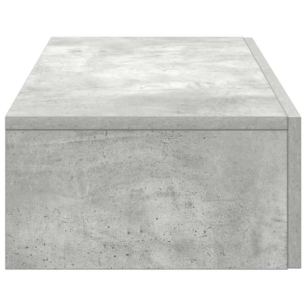 væghylde med skuffer 80x33x17 cm konstrueret træ betongrå