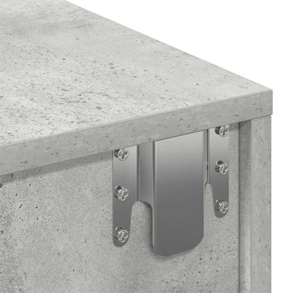 væghylde med skuffer 80x33x17 cm konstrueret træ betongrå