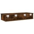 Miniatyrbillede 6 af 10: væghylde med skuffer 100x37,5x19 cm konstrueret træ røget eg
