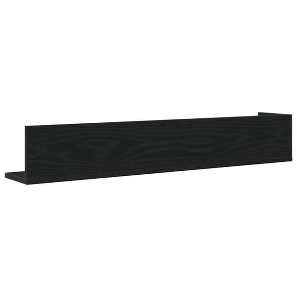 Seinähyllyt 2 kpl Musta 100x16,5x16,5 cm