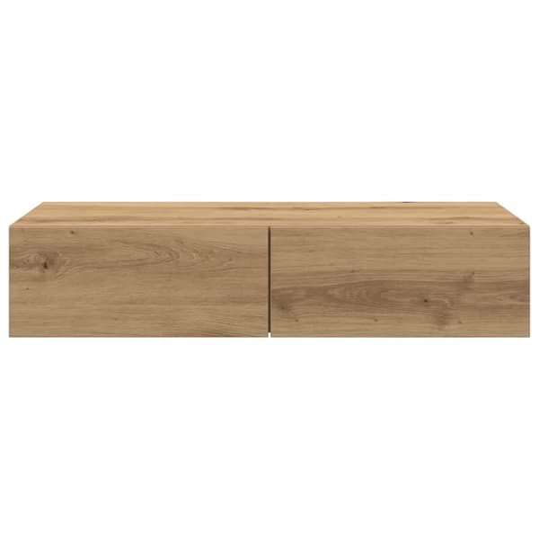 Seinähylly laatikoilla Artisian Oak 80x33x17 cm