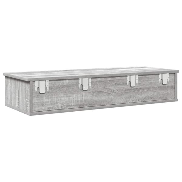 Seinähylly laatikoilla Sonoma Grey Oak 100x37,5x19 cm