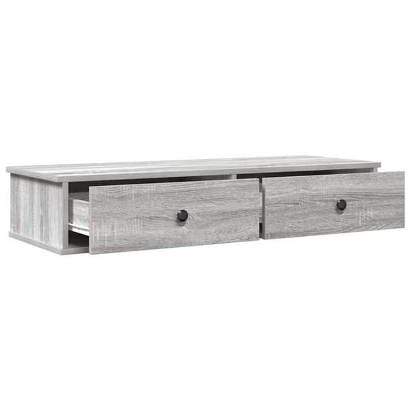 Seinähylly laatikoilla Sonoma Grey Oak 100x37,5x19 cm