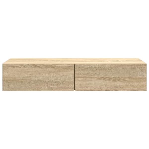 vidaXL væghylde med skuffer 100x36x19 cm konstrueret træ sonoma-eg